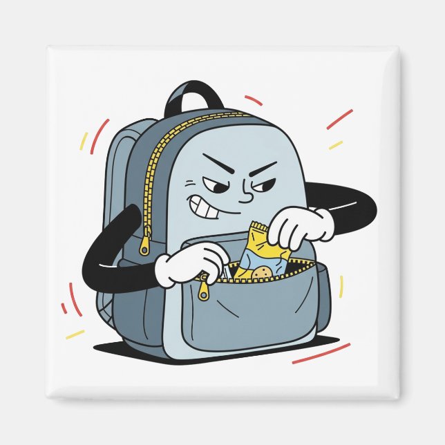 Sneaky sac à dos Snack Thief | Drôle aimant de des (Devant)