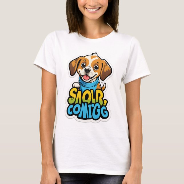 Sniff arrive - Drôle Dog Cartoon T-Shirt (Devant)
