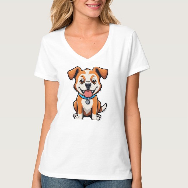 Sniff arrive - Drôle Dog Cartoon T-Shirt (Devant)