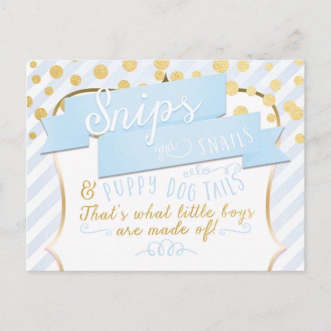 Snips & Snails Boys Faire-part Photo Carte Postale (Devant)