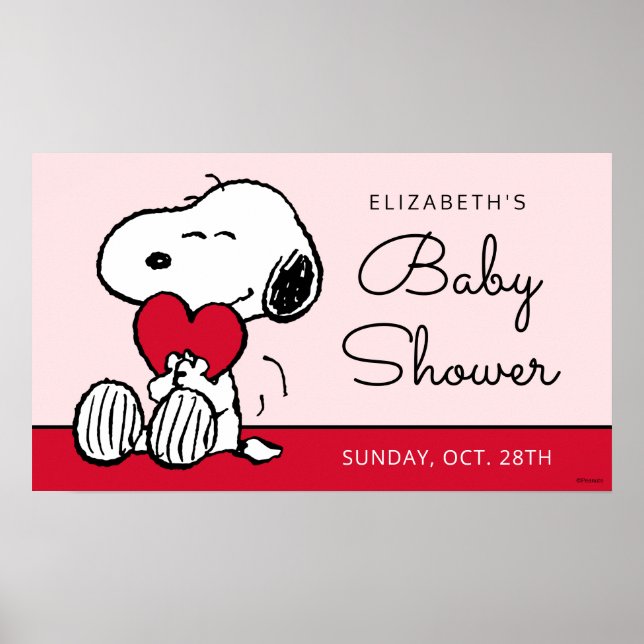 Snoopy | Little Sweetheart Baby Shower Poster (Devant)