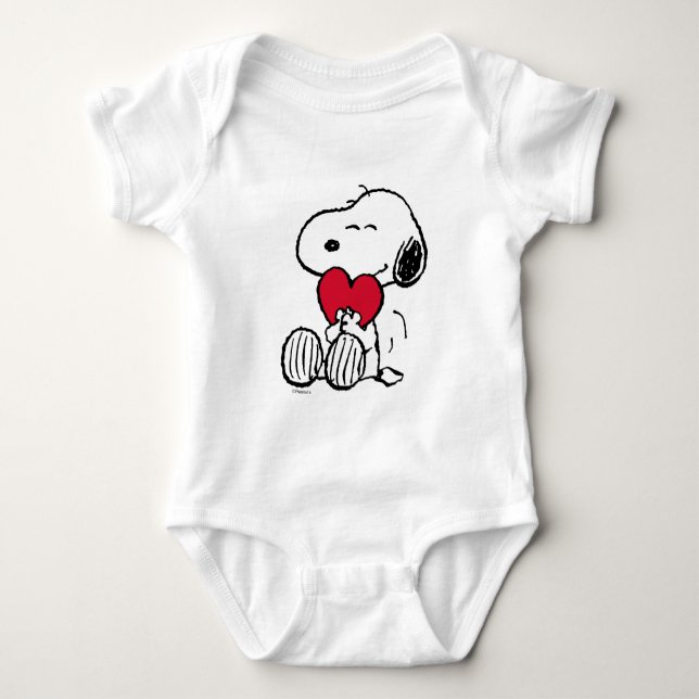 Snoopy | Petit cœur bébé body (Devant)
