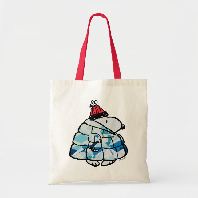 Snoopy Winter Gem Puffer Jacket Tote Bag (Devant)