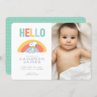 Snoopy & Woodstock Rainbow Faire-part de naissance