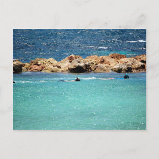 snorkeling dans la carte postale caribéenne