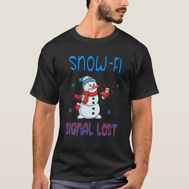 Snow-Fi Signal Lost Funny Winter T-Shirt (Devant)