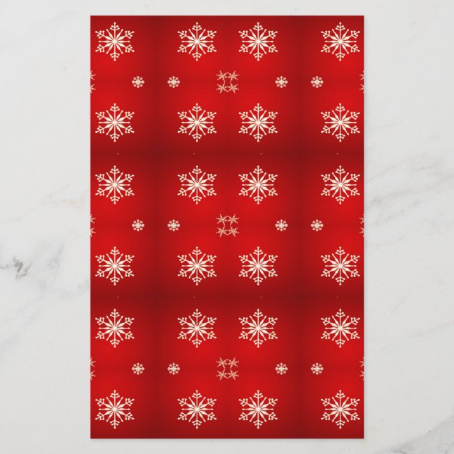 Snow flakes on red (Devant)