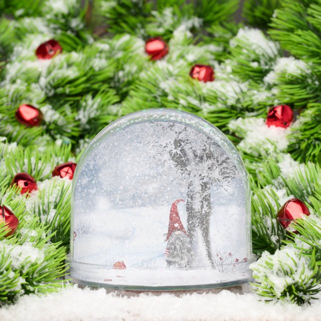 SNOW GLOBE VINTAGE GNOME IN SNOW MERRY CHRISTMAS (Noël)