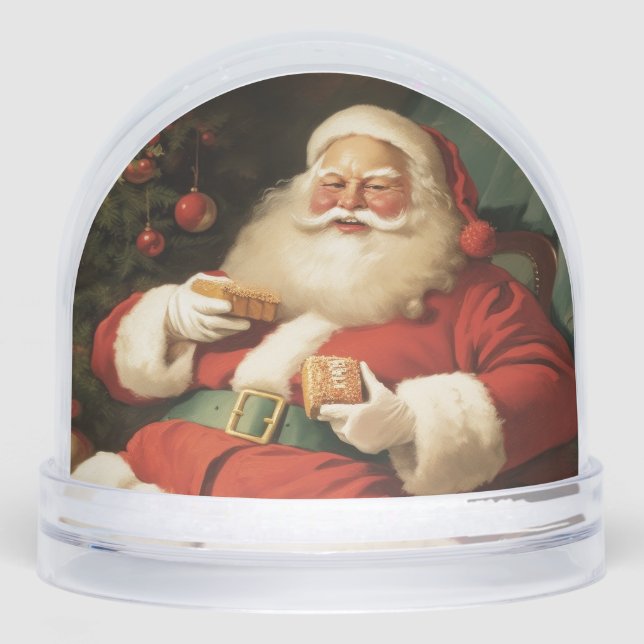 Snow Globe Vintage Santa Merry Christmas (Avant)