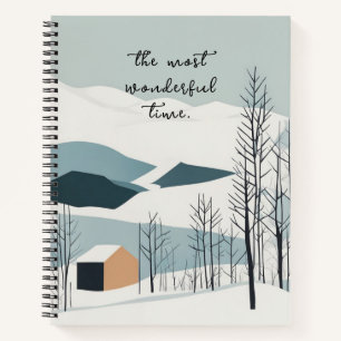 Snow Mountains Abstrait Art Carnet Journal