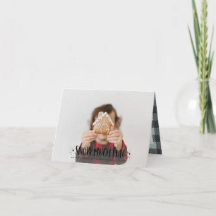 Snow much fun photo script text and tartan family