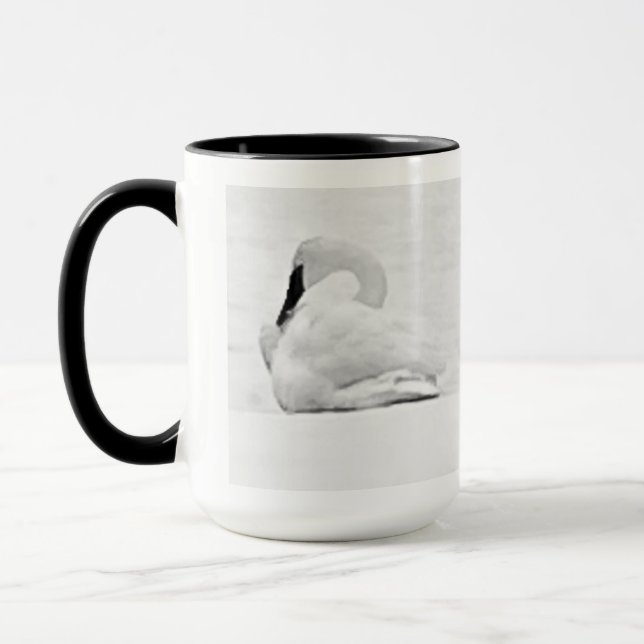 Snow Swans Black and White Mug (Gauche)