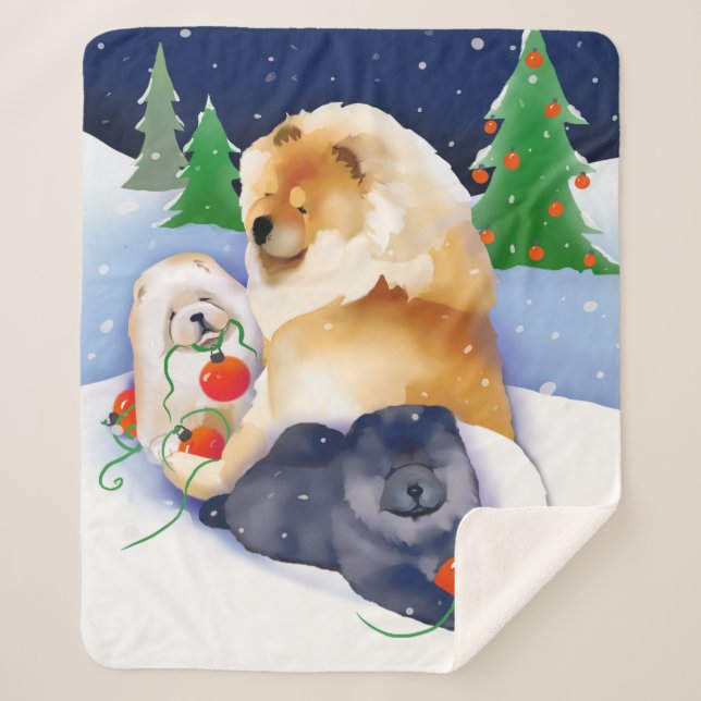 SNOWBABIES Chow 2020 Holiday SHERPA plaid (Devant)