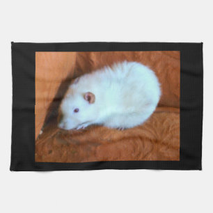 Snowball Rat Blanc serviette de cuisine