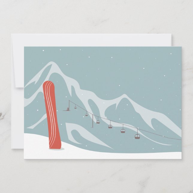 Snowboard et remontée ski en hiver Carte de vacanc (Devant)