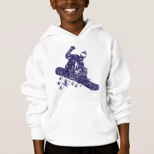 Snowboardeur en pleine neige