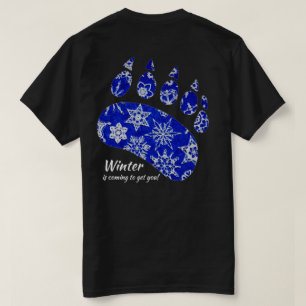 Snowcatcher Snowflakes Hiver Ours noir T-shirt noi
