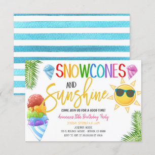 Snowcones et Sunshine Party Invitation