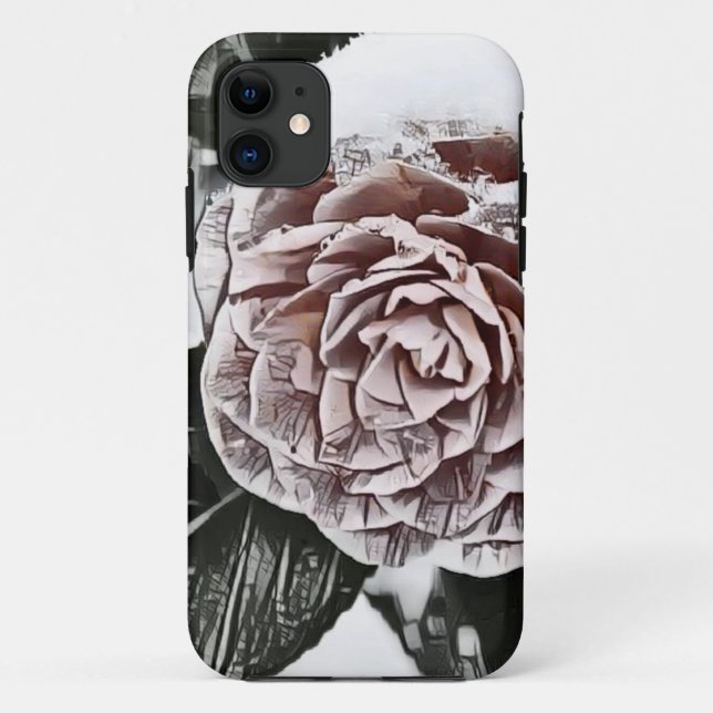 Snowed Frozen Rose Dessin iPhone / coque ipad (Dos)