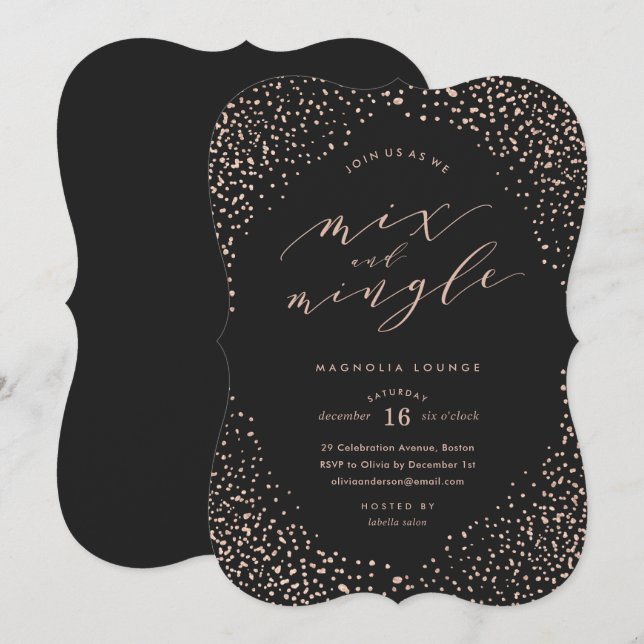 Snowfall Fête Invitation (Devant / Derrière)