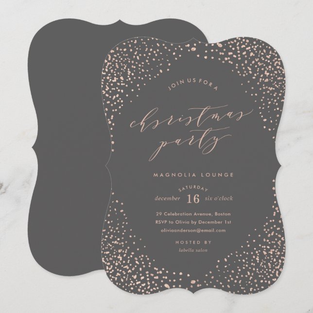 Snowfall Noël Fête Invitation (Devant / Derrière)