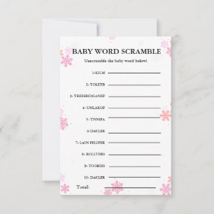 Snowflake Baby mot scramble jeu baby shower