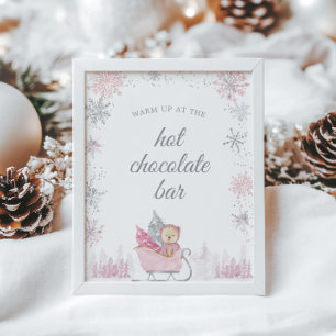 Snowflake barre chocolat chaud panneau Baby shower