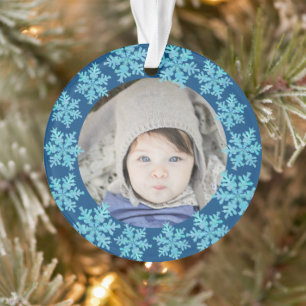 Snowflake Blue Opal 2 Side Photo Grand-parents