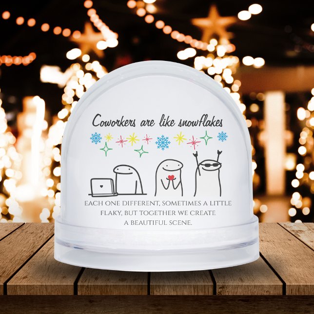Snowflake Coworkers Mème Art Photo Office Cadeau (Snowflake Coworkers Meme Art Photo Office Gift Snow Globes)