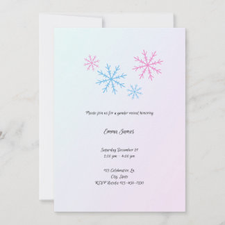 Snowflake Genre Révélation Invitation