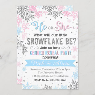 Snowflake Genre Révélation Invitation