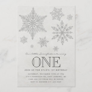 Snowflake hiver Anniversaire Fête Invitation