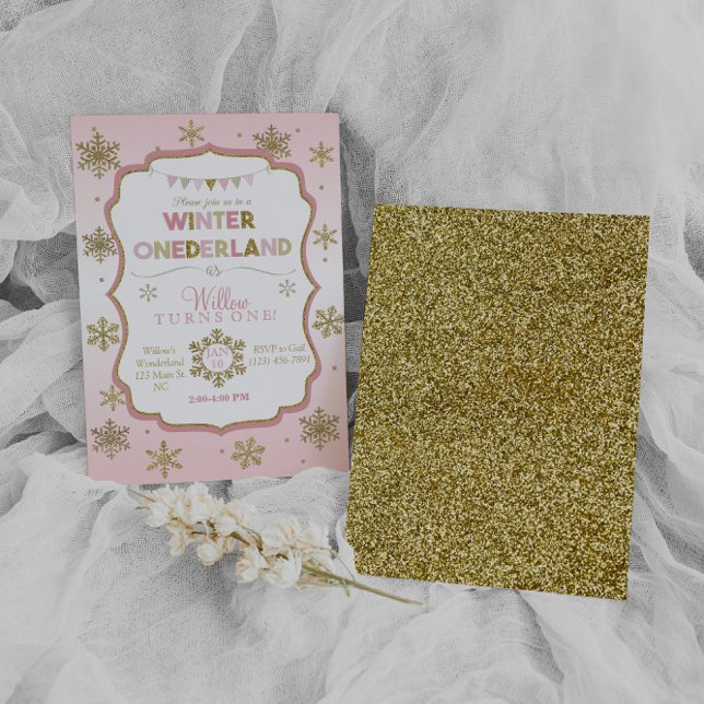 Snowflake Hiver Onederland Anniversaire Invitation (Créateur téléchargé)