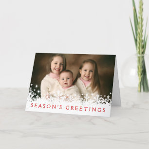 Snowflake Holiday Carte de voeux photo pleine saig