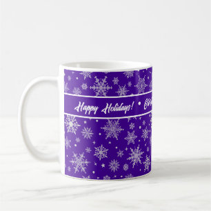 Snowflake Holiday Royal Purple Coffee Mug
