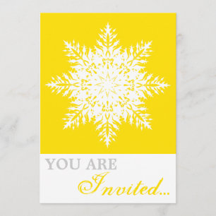 Snowflake jaune, blanc invitation de mariage d'hiv