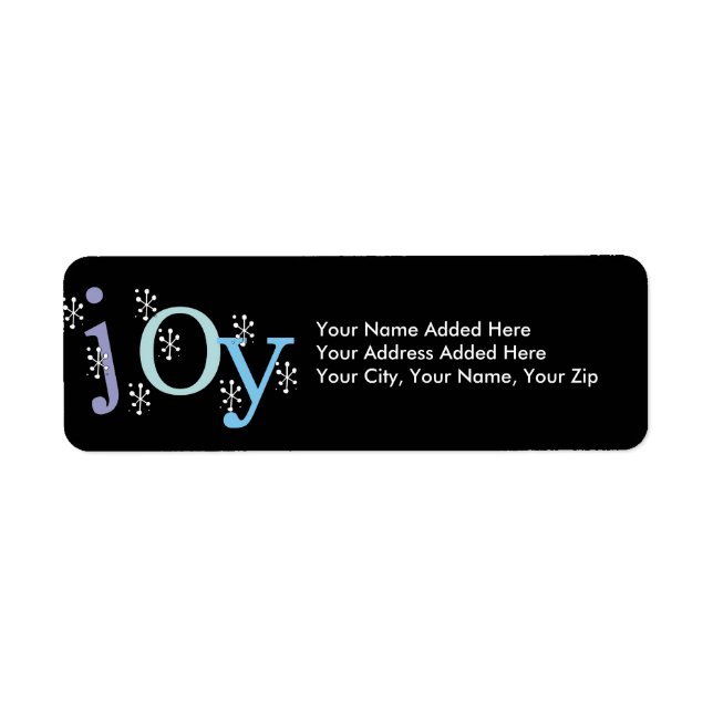 Snowflake Joy Holiday Retour Adresse Étiquettes (Devant)