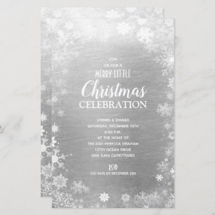 Snowflake Noël Fête Argent Invitations Budget
