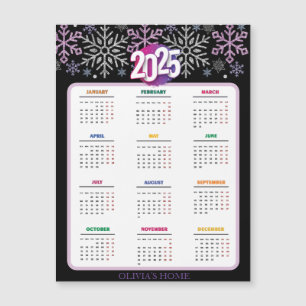 Snowflake Noël Purple Silver Calendriers