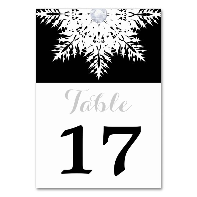 Snowflake noir, blanc numéro de table de mariage d (Par défaut)