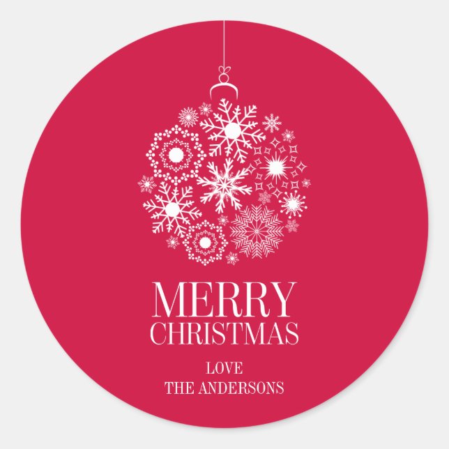Snowflake Orament Joyeux Sticker de Noël (Devant)
