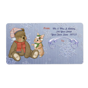 Snowflake Ours & Bunny Étiquette d'expédition