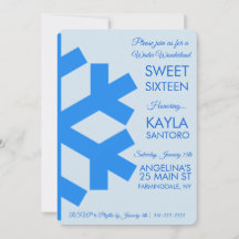 Snowflake Sweet 16 Invitation