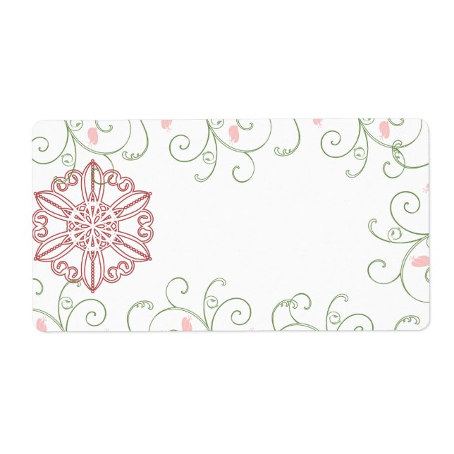 Snowflake Swirl Étiquettes de Noël (Devant)