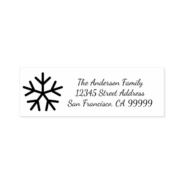 Snowflake - Tampon adresse auto-encreur (Design)