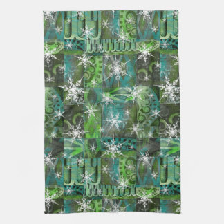 Snowflake Turquoise et vert Vacances serviette de