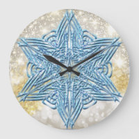 Snowflakes Art 12 Horloges murales et options numé