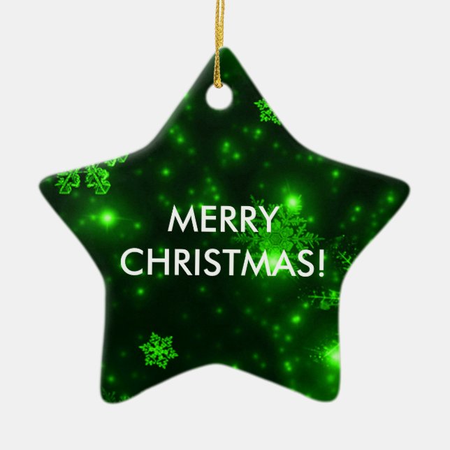 Snowflakes avec ornement Arrière - plan vert (Devant)