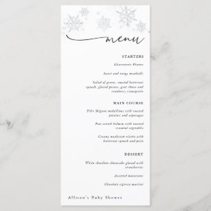 Snowflakes - Baby shower d'hiver Menu