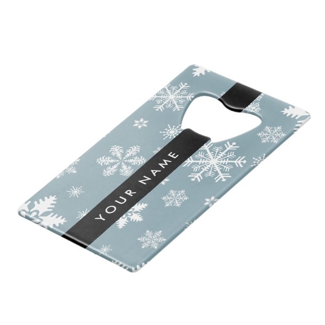Snowflakes blanc, Grey, Votre nom, Personnaliser (Devant Angle)